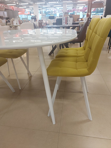 Стеклянный стол Абилин 100(140)х100х76 мрамор черный / черный матовый из шоурума 2